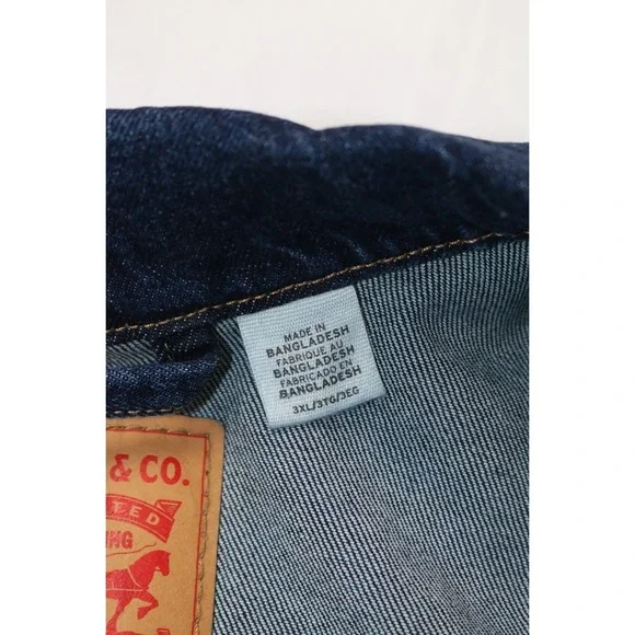 Levi's Men's Denim Trucker Jacket Dark Wash Blue Sz 3XL 07158-0021 - Picture 14 of 16